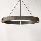 Vouvray Etched Metal Round Chandelier 60"