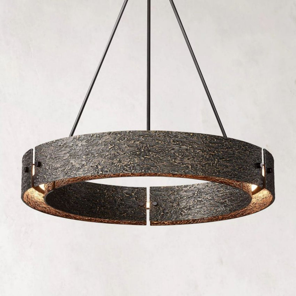 Vouvray Etched Metal Round Chandelier 36"