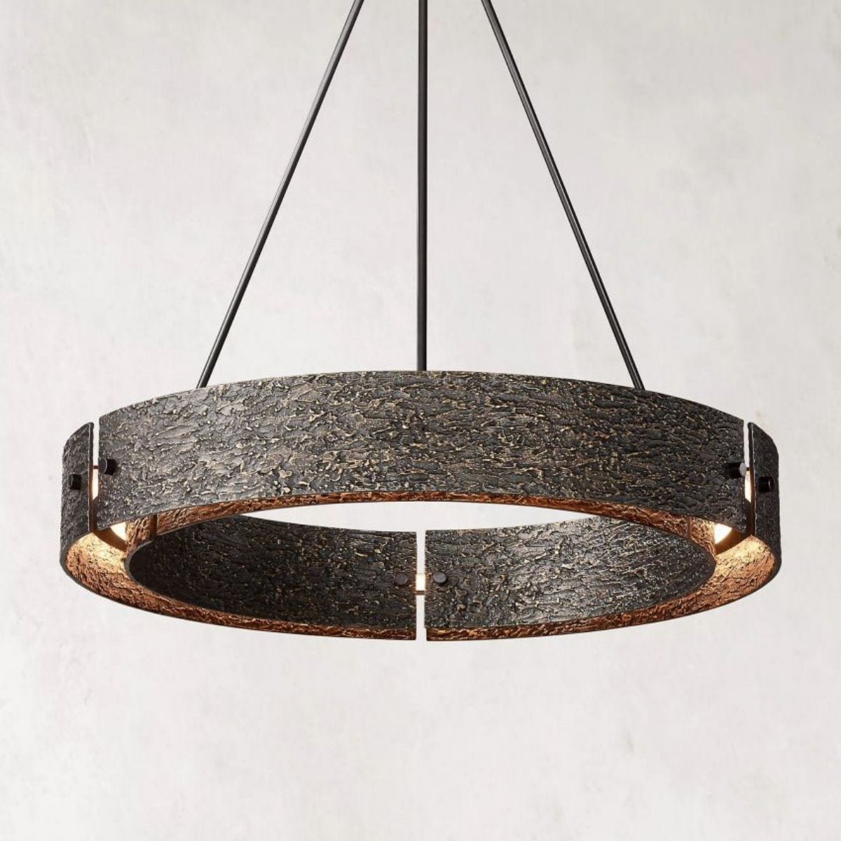 Vouvray Etched Metal Round Chandelier 36"