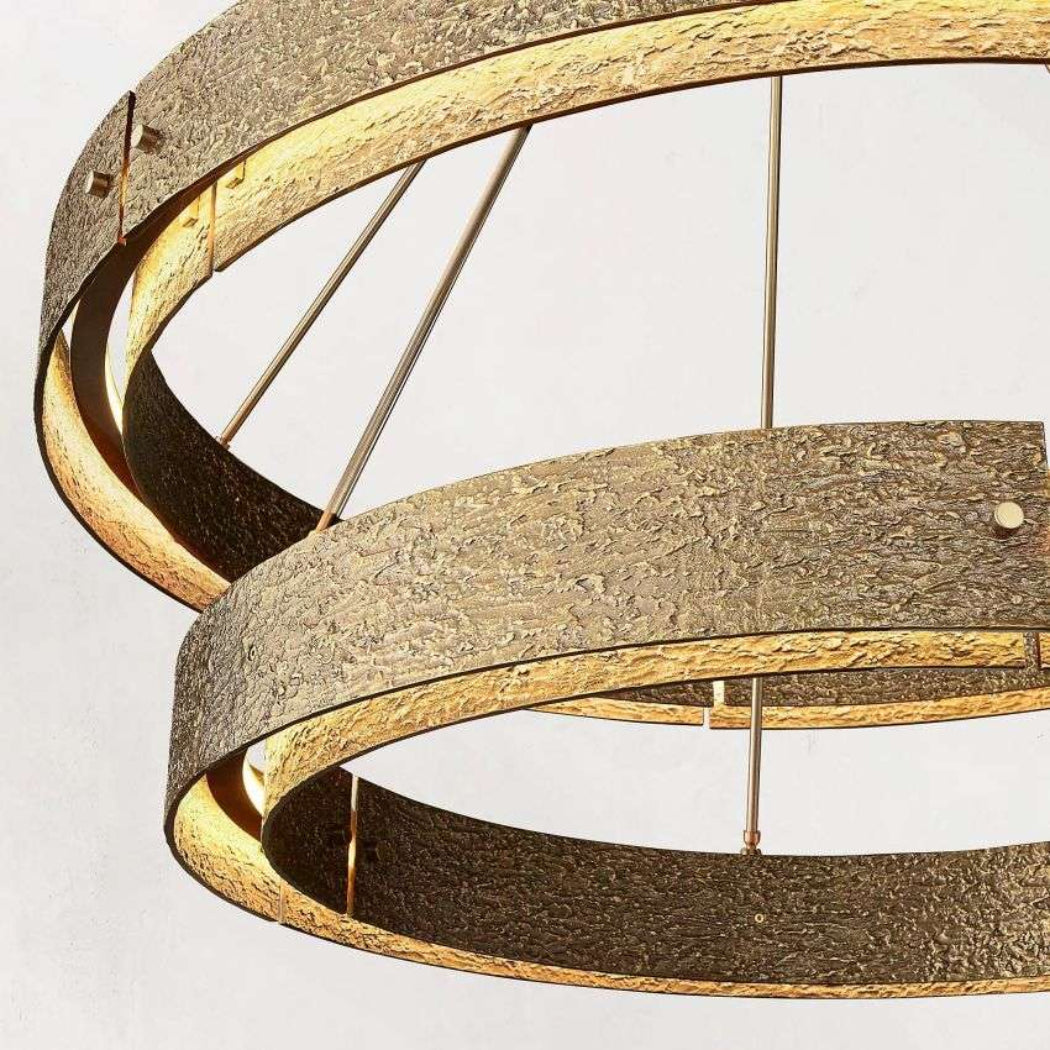 Vouvray Etched Metal Two-Tier Round Chandelier 48"