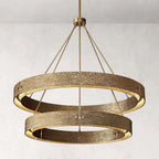 Vouvray Etched Metal Two-Tier Round Chandelier 48"