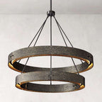 Vouvray Etched Metal Two-Tier Round Chandelier 60"
