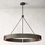 Vouvray Etched Metal Round Chandelier 60"
