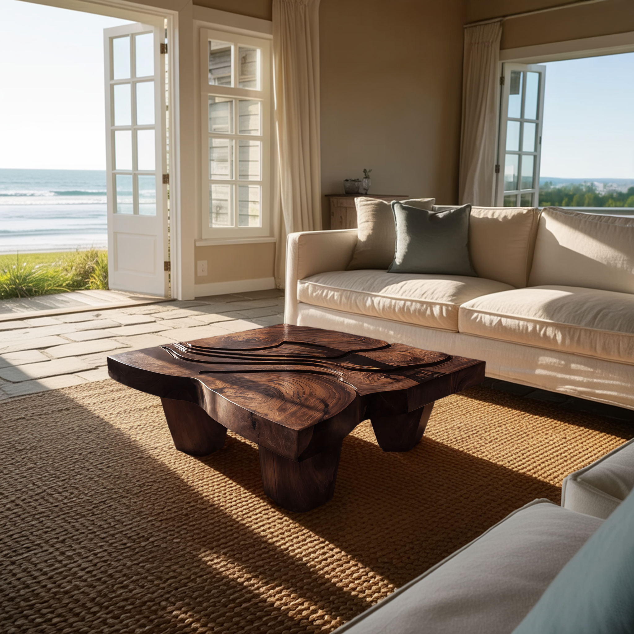Modern Farmhouse Abstract Coffee Table For Living Room Decor