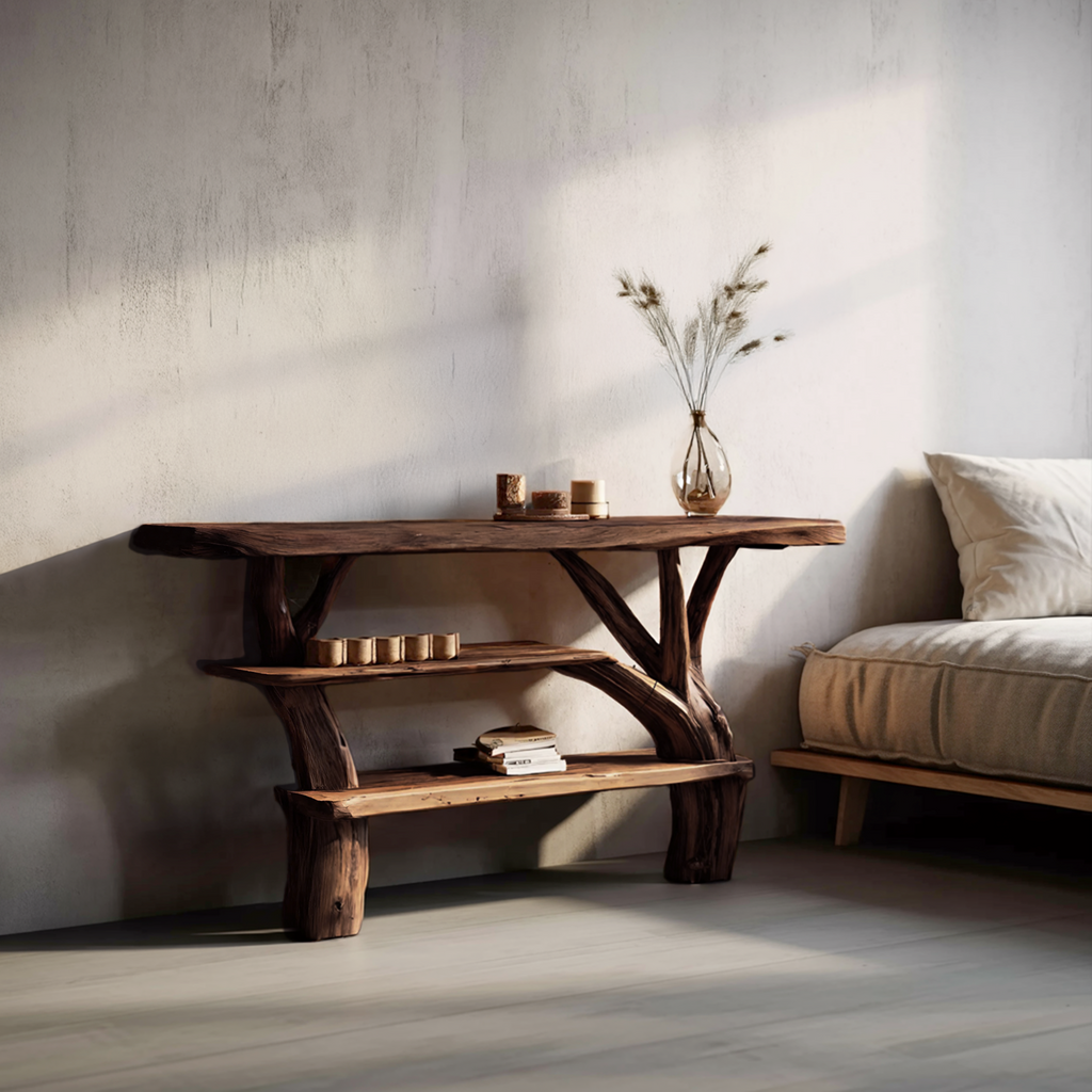 Farmhouse Solid Wood Console Table For Living Room Furniture Decor