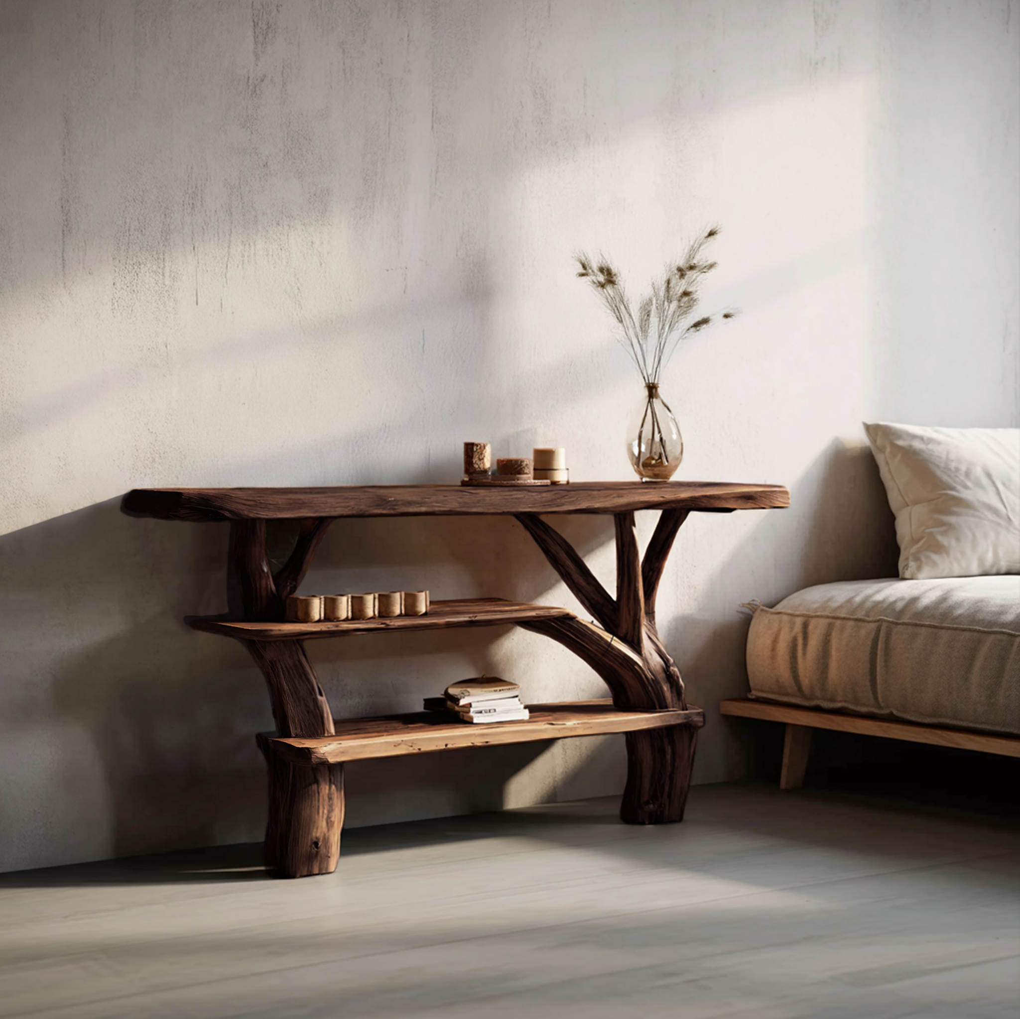 Farmhouse Solid Wood Console Table For Living Room Furniture Decor