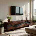 Modern Natural Wood TV Stand For Living Room