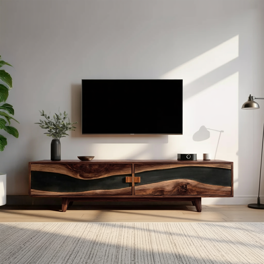 Farmhouse Wooden Entertainment Center For Decor