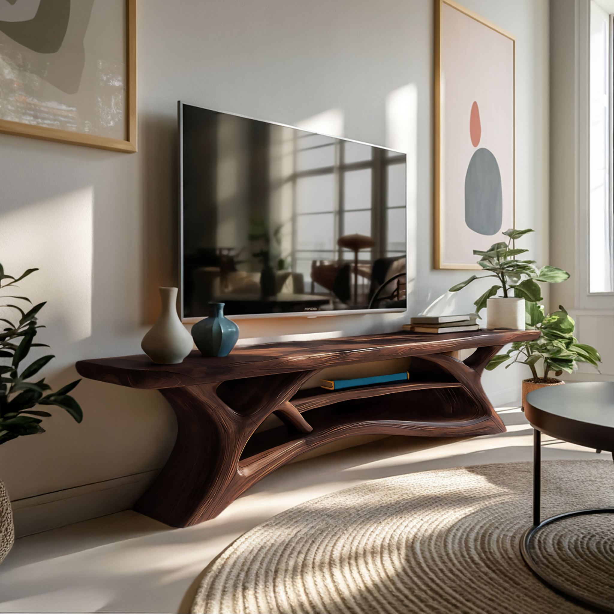 Modern TV Shelf Multi-tiered Design For Living Decor