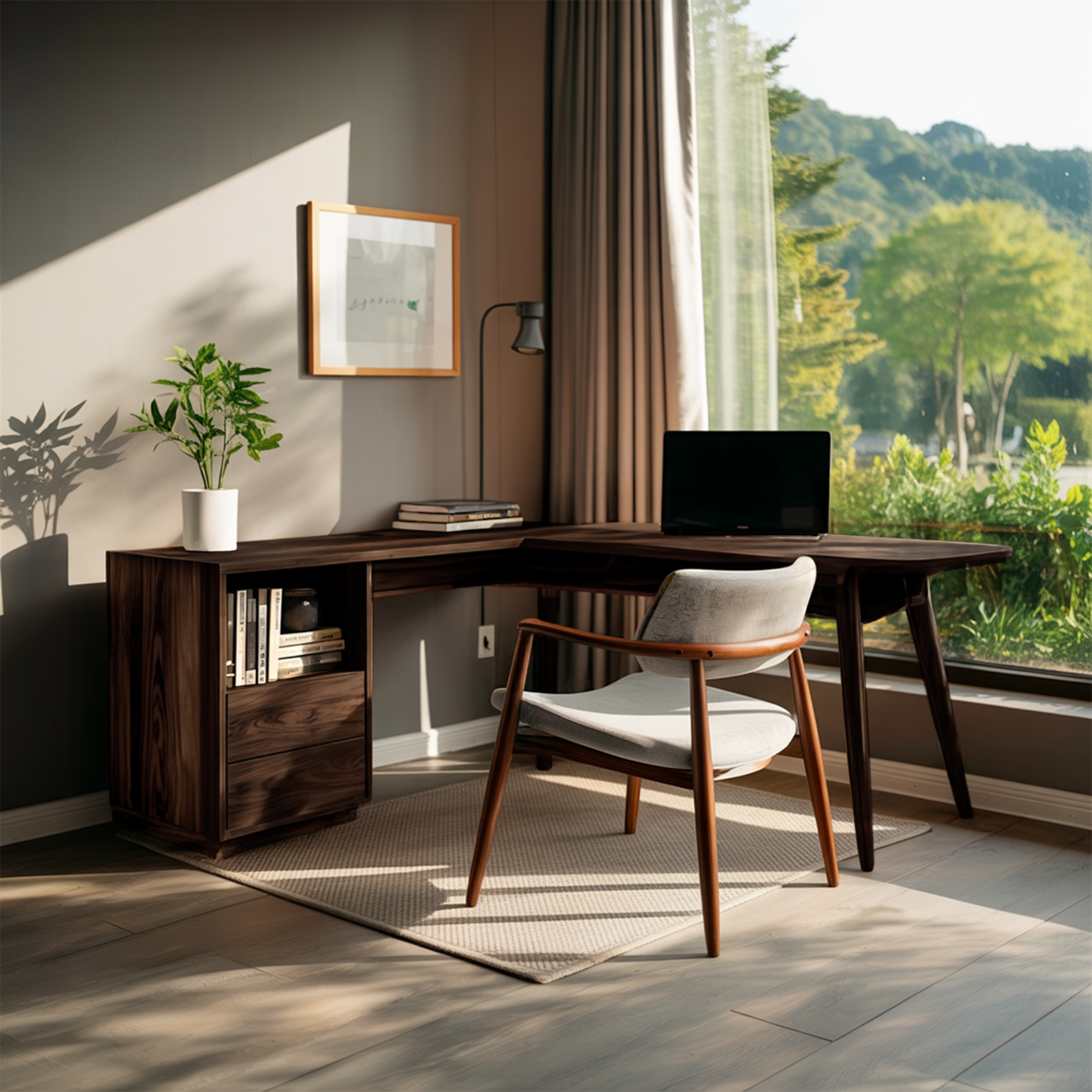 L Shaped Study Desk For Home Office
