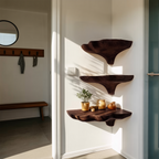 Handcrafted Wooden Mushroom Shelf For Entryway And Furniture Decor