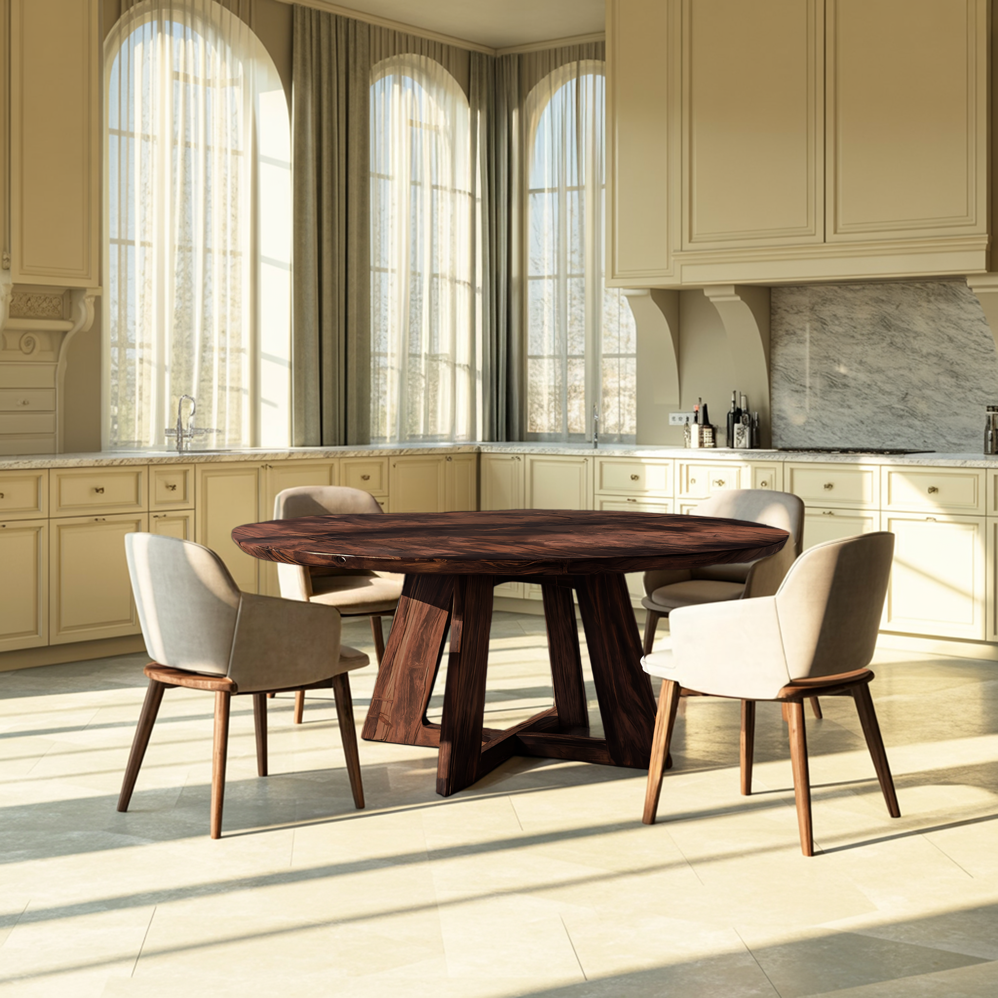 Modern Round Dining Table For Kitchen And Dining