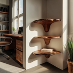 Farmhouse Solid Wood Mushroom Shelf For Living Room Furniture Design