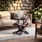 Handcrafted Round End Table Unique Living Room