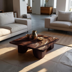 Farmhouse Solid Wood Live Edge Coffee Table For Living Room