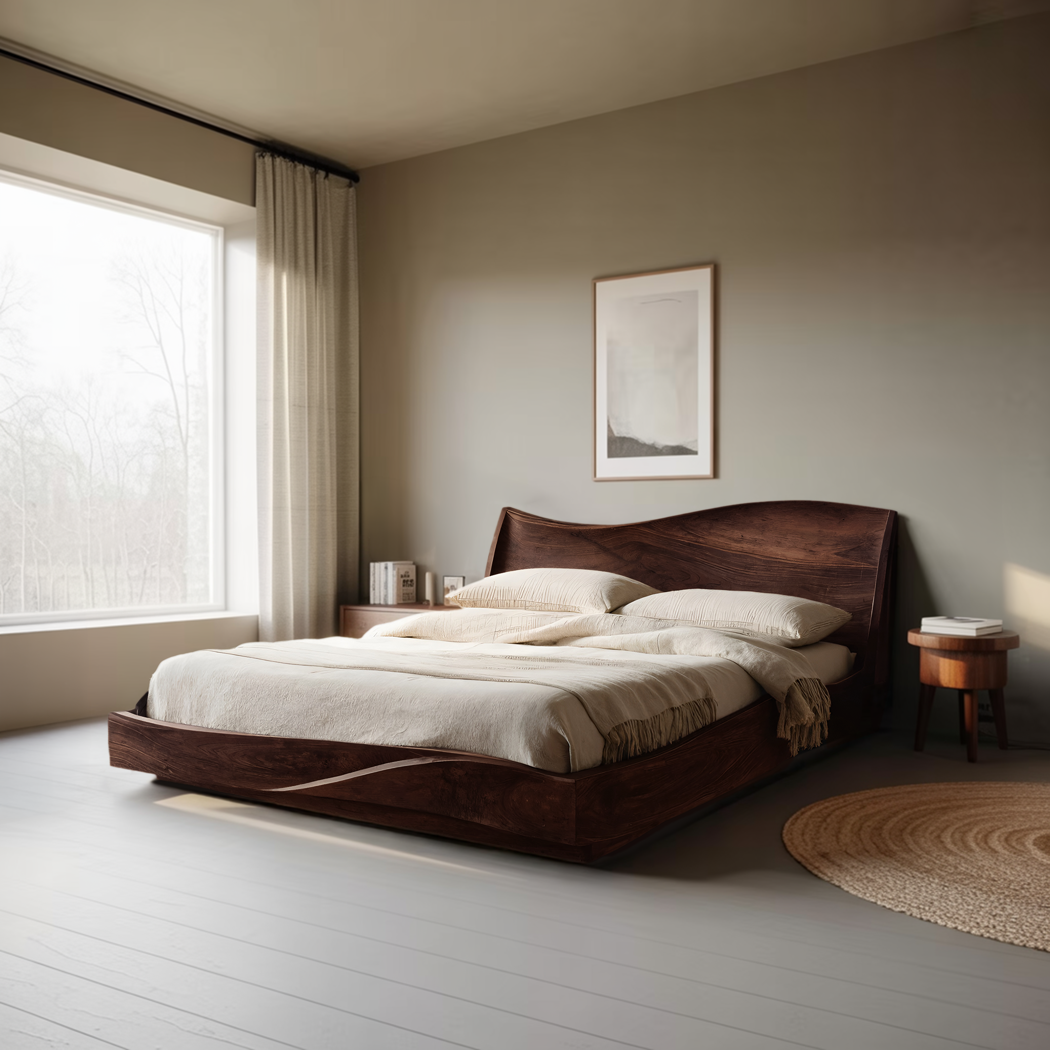 Modern Handcrafted Bed Frame For Bedroom Interiors