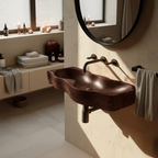 Mid Century Wooden Live Edge Wood Basin For High End Bathroom Decor