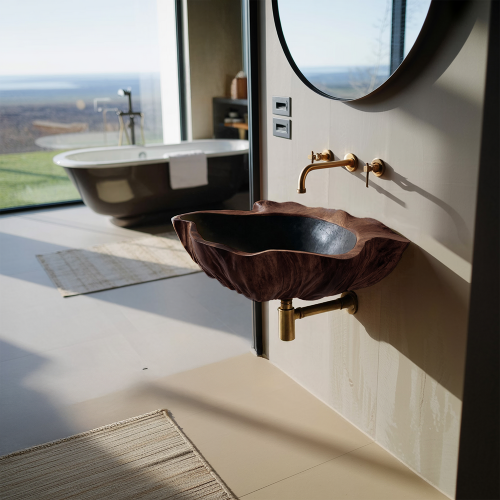 Modern Wall Mounted Wooden Bathroom Sink For Sleek Bathroom Furniture