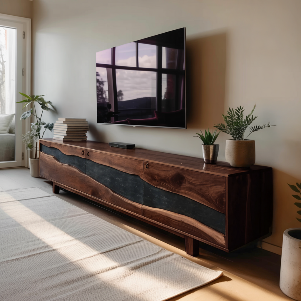 Modern Solid Wood TV Unit For Living Room Decor