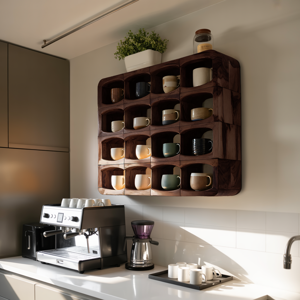 Handcrafted Wall-Mounted Kitchen Rack For Pantry Styling