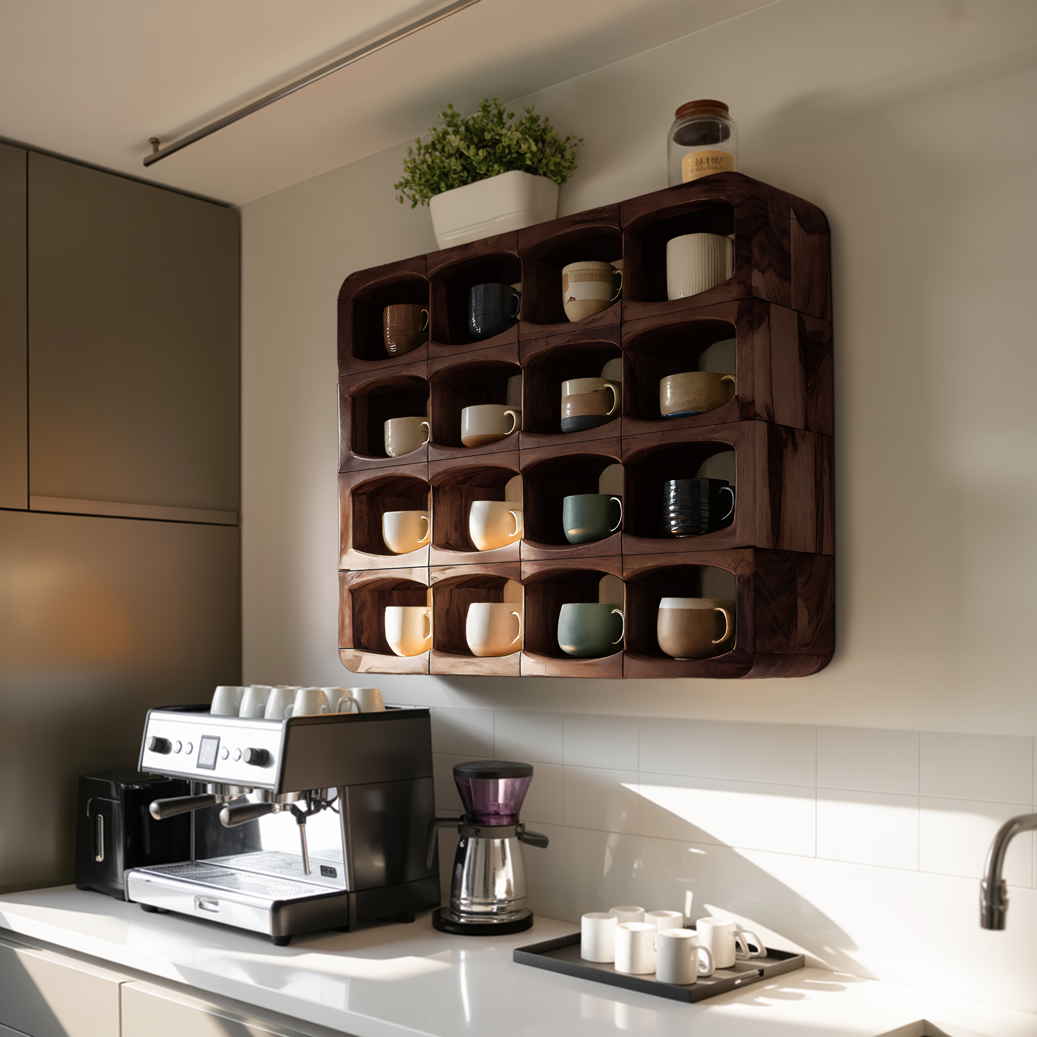 Handcrafted Wall-Mounted Kitchen Rack For Pantry Styling