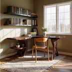 Mid Century Wooden Work Desk For Home Office Interior Design
