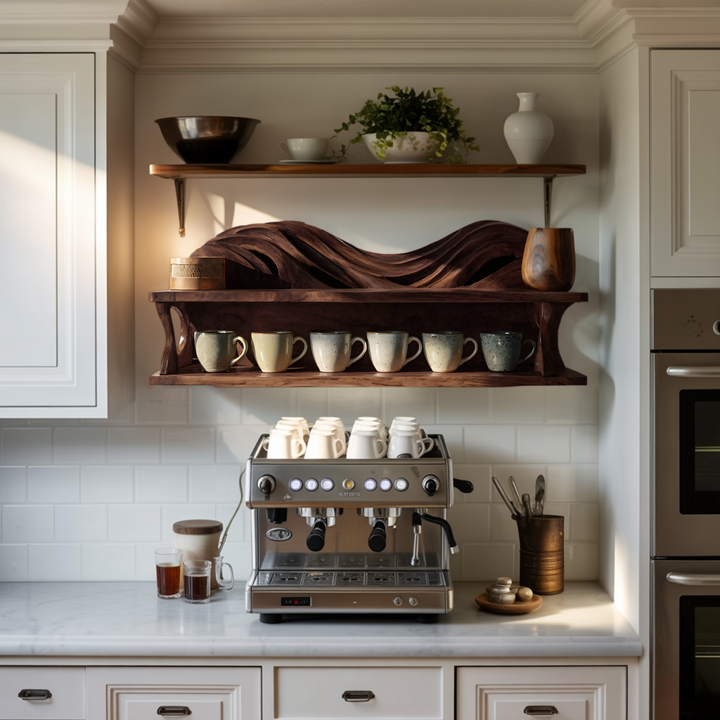 Handcrafted Kitchen Wall Shelf For Cozy Cooking Space