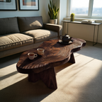Handcrafted Solid Wood Abstract Table For Living Room Decor