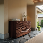 Artisan Sideboard Hand Carved Sculptural Design For Living Room