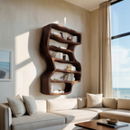 Organic Sculptural Wall Bookcase For Living Room Decor