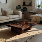 Mid Century Irregular Solid Wood Table For Living Room Decor