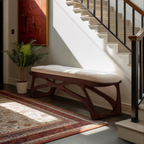 Artisan Curved Wood Bench For Modern Bedroom Design