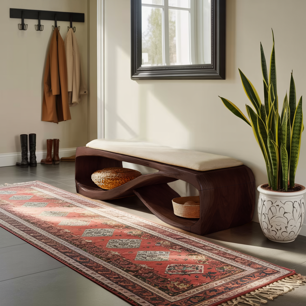 Contemporary Wooden Bench For Bedroom Furniture Decor
