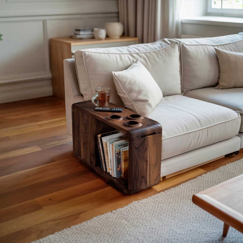 Farmhouse Solid Wood Side Table For Sofa Decoration