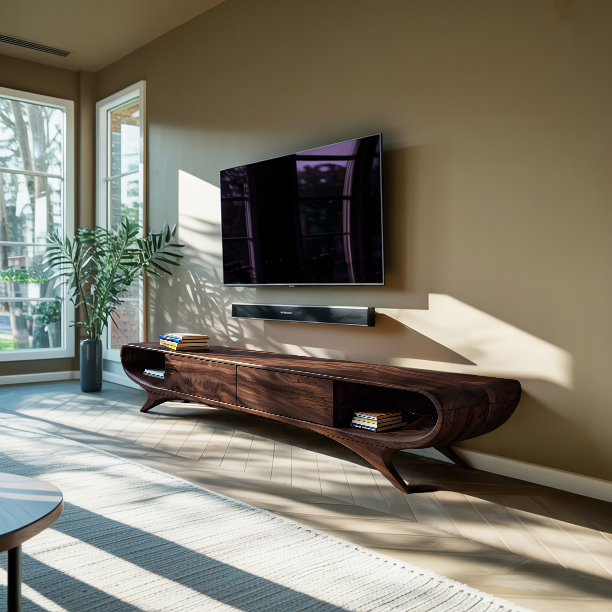 Minimalist TV Cabinet With Hidden Drawers For Living Room