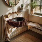Handcrafted Wall Mounted Wooden Bathroom Sink For Custom Bathroom Decor