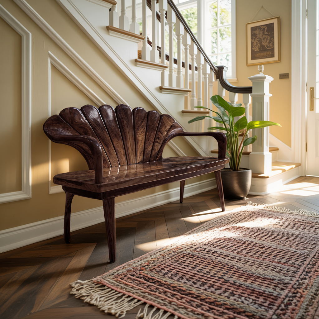 Handcrafted Wooden Bench For Entryway Hallway Seating