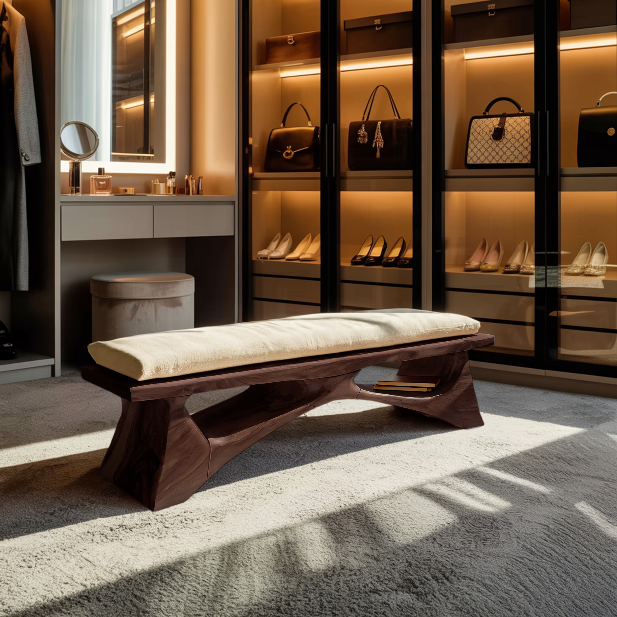 Handcrafted Solid Wood Bench For End-of-Bed Styling