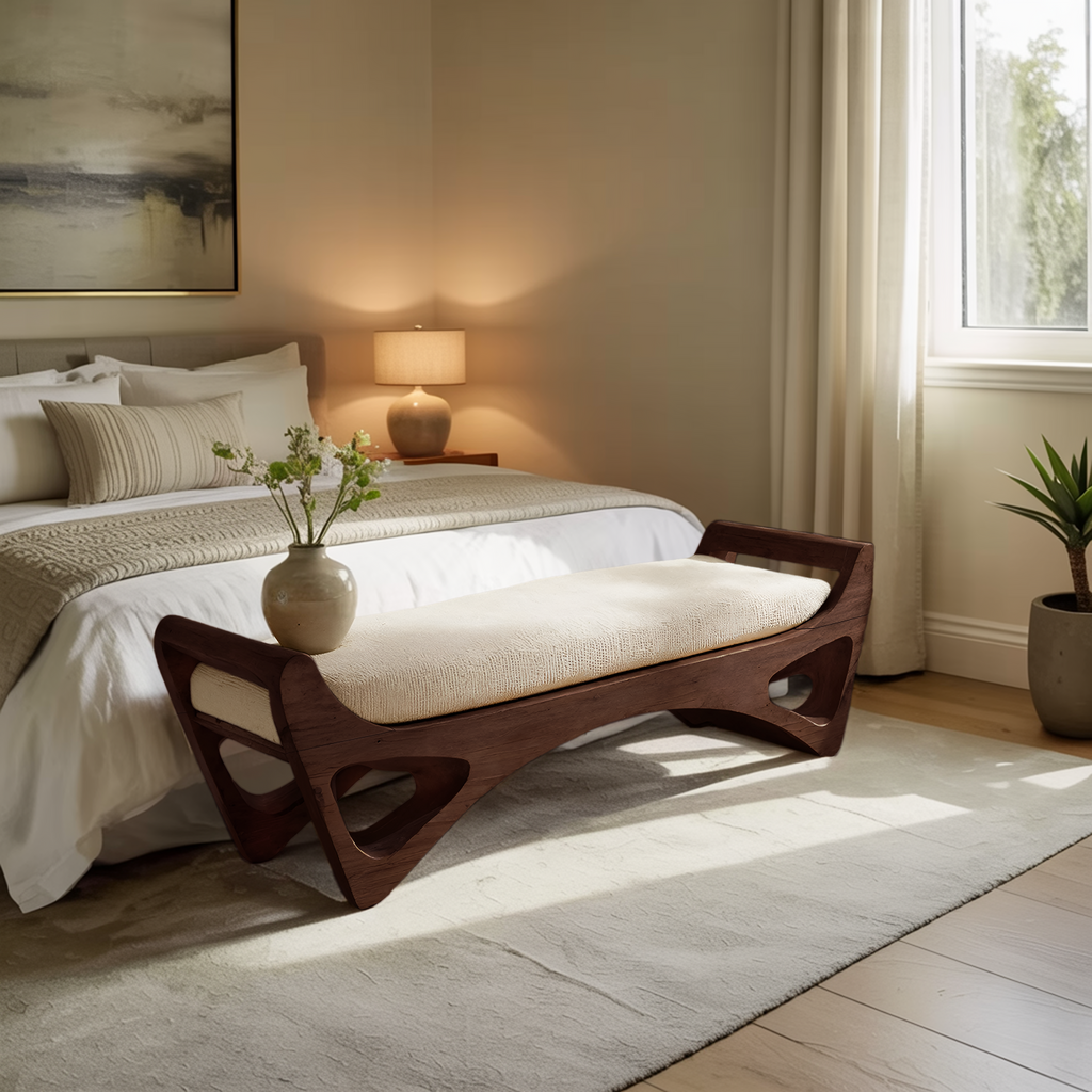 Handcrafted Bedroom Bench For Functional Furniture Styling