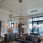 Arcachon Hexagon Crystal Round Chandelier 60"