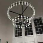 Arcachon Hexagon Crystal Two-Tier Round Chandelier 60"