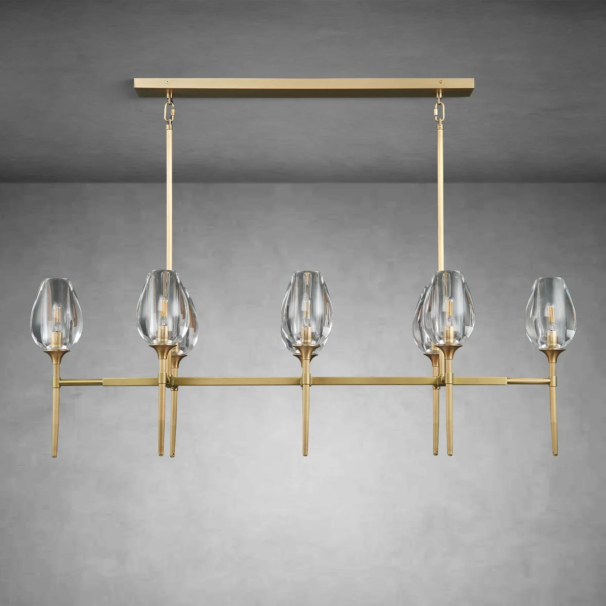 Modern Tulip Linear Chandelier for Dining Room and Bedroom