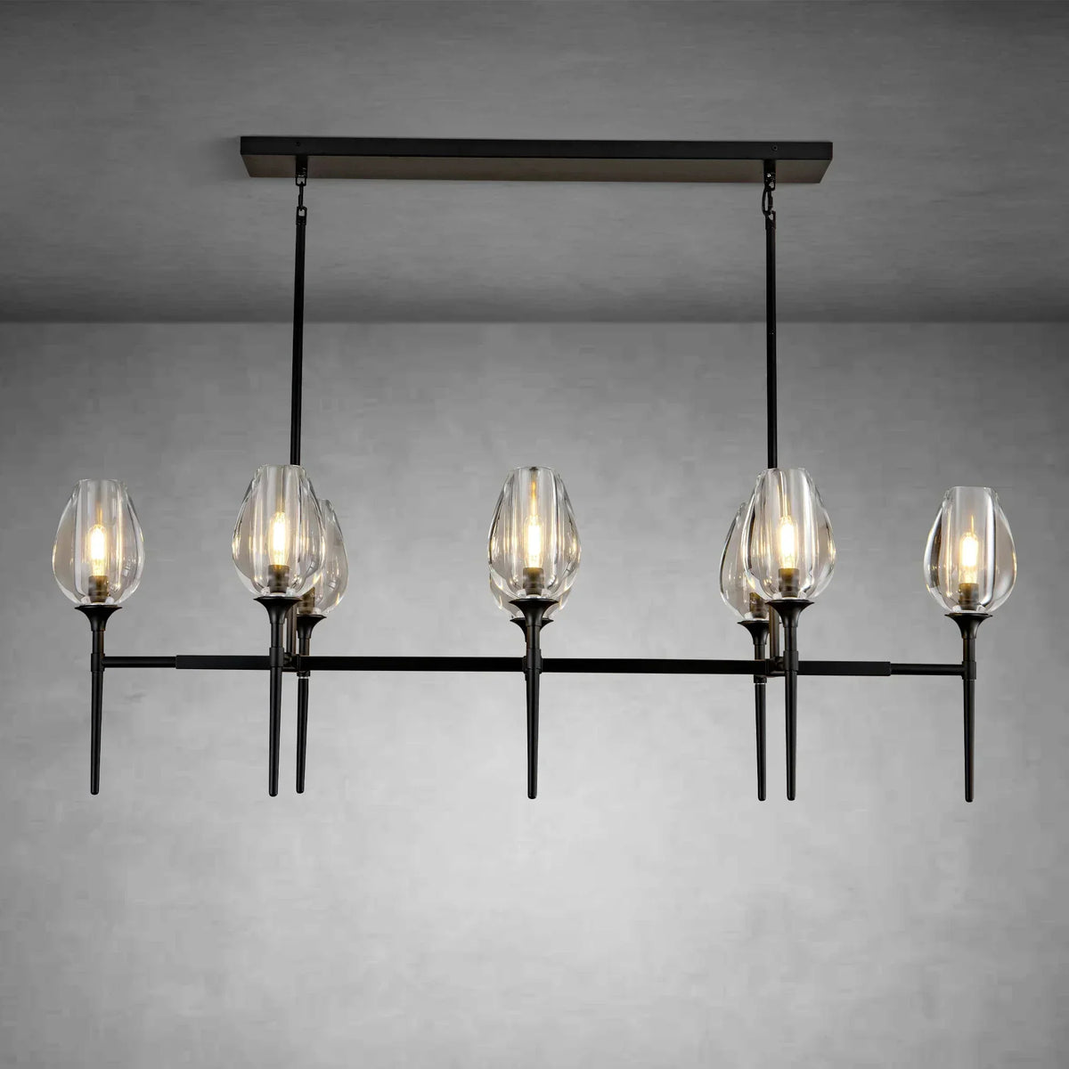 Modern Tulip Linear Chandelier for Dining Room and Bedroom