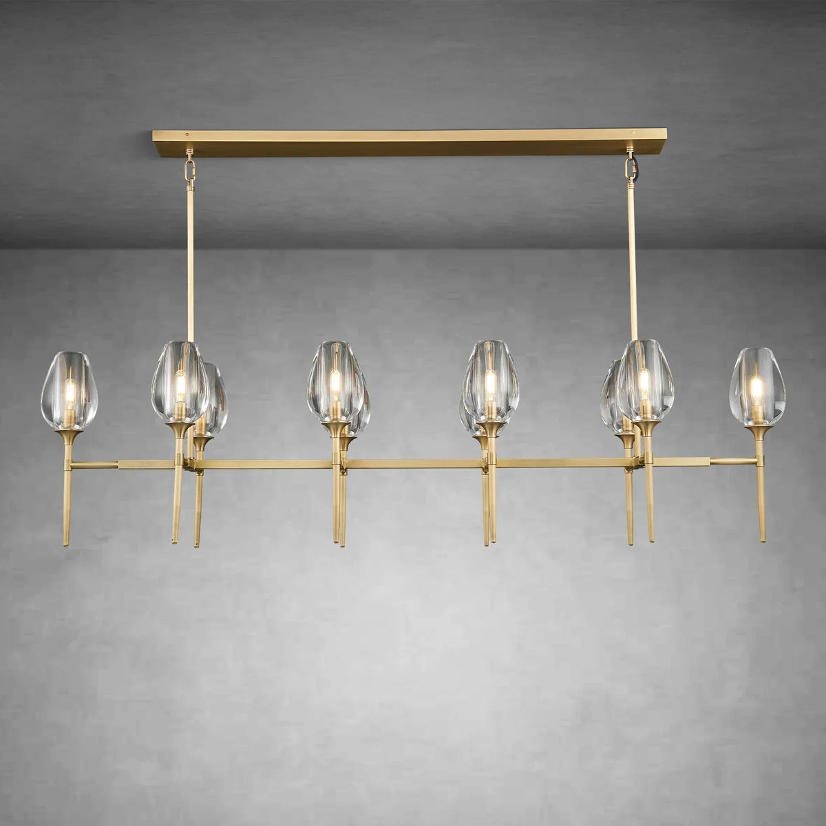 Modern Tulip Linear Chandelier for Dining Room and Bedroom