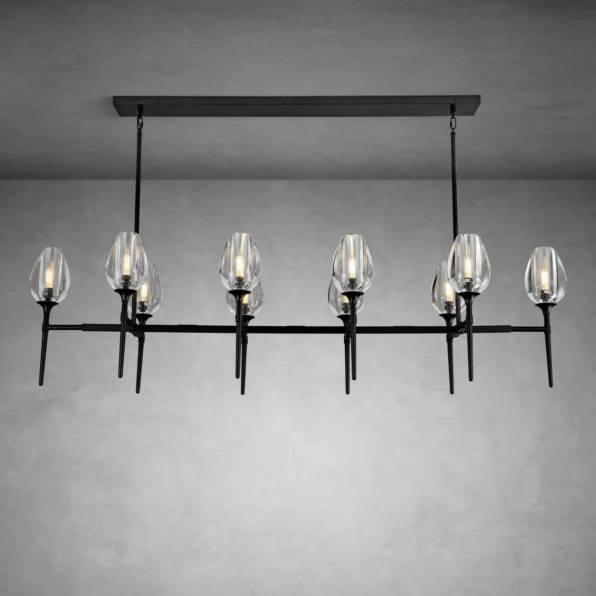 Modern Tulip Linear Chandelier for Dining Room and Bedroom