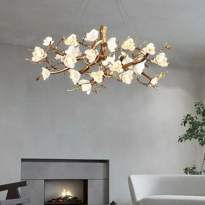Zendas Branch Ceramic Flower Chandelier