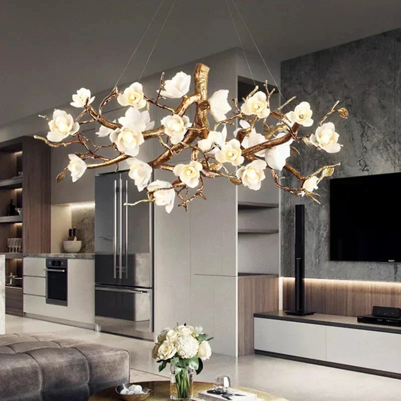 Zendas Branch Ceramic Flower Chandelier