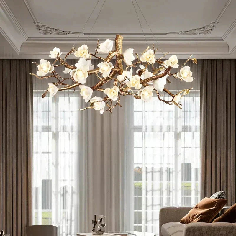 Zendas Branch Ceramic Flower Chandelier