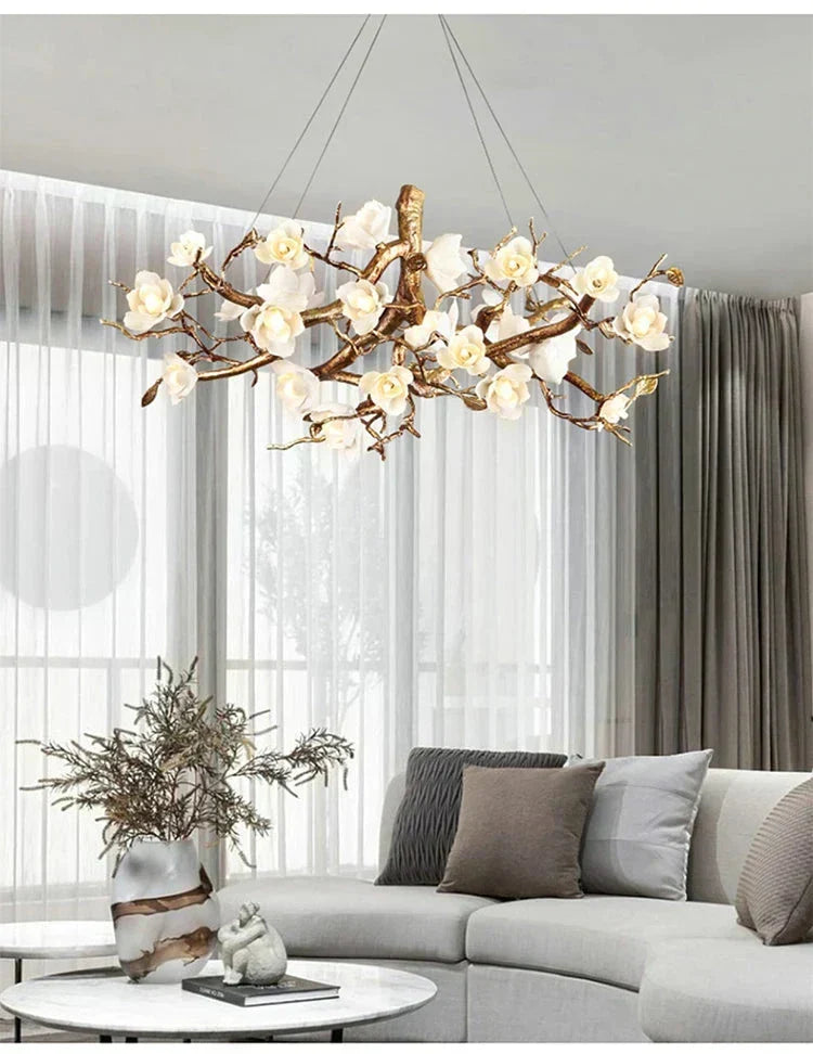 Zendas Branch Ceramic Flower Chandelier