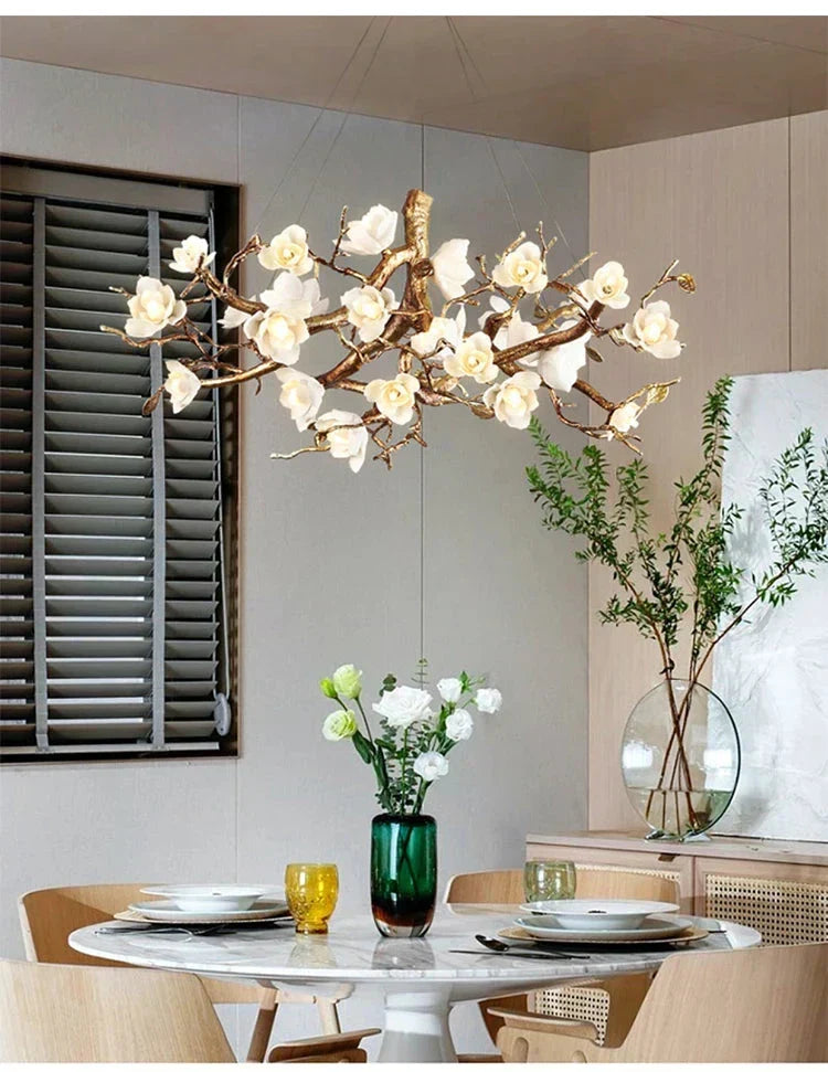 Zendas Branch Ceramic Flower Chandelier